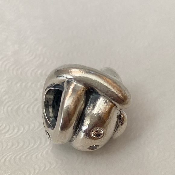 pandora champagne love knot / swirl charm with crystals - Picture 4 of 7